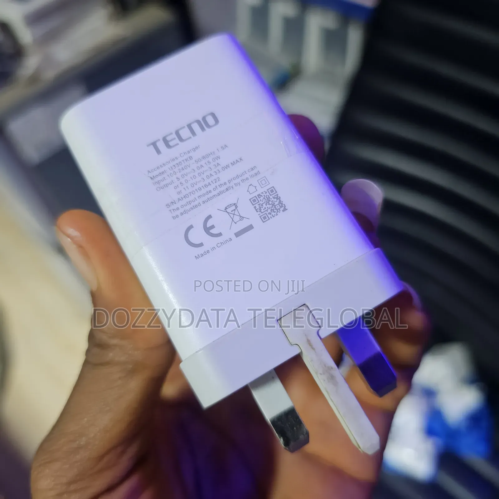 Tecno 33w U330TKB Follow Come Charger Adapter and Cable