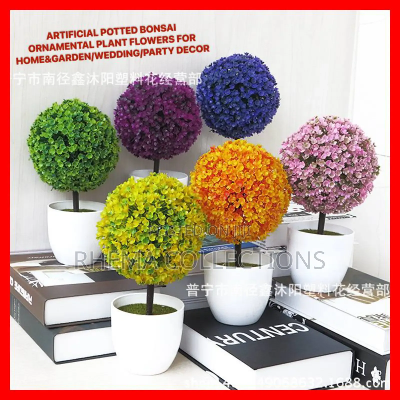 Artificial Potted Bonsai Ornamental Plant Flowers