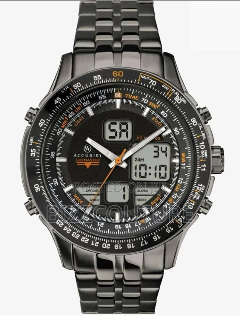 Original Accurist Chronograph Black Chain Watch Is Available