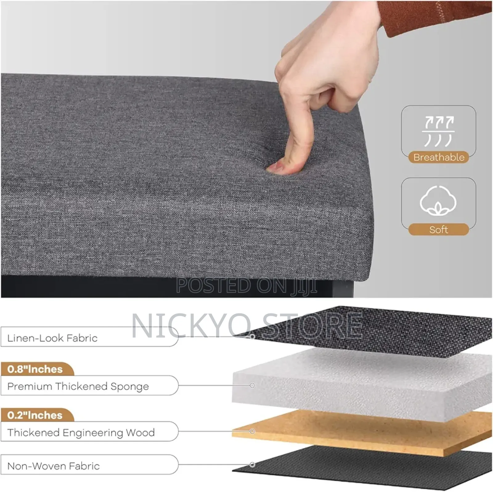 Restland Small Shoe Bench With Soft Cushion
