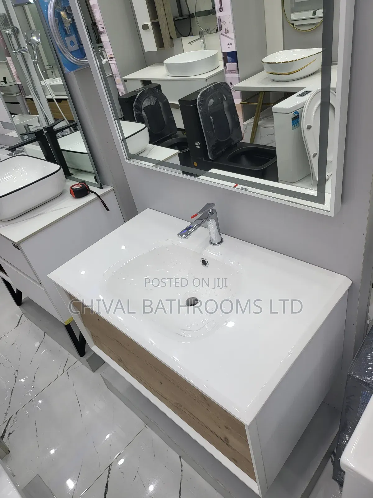 Furniture and Basin With LED Mirrors
