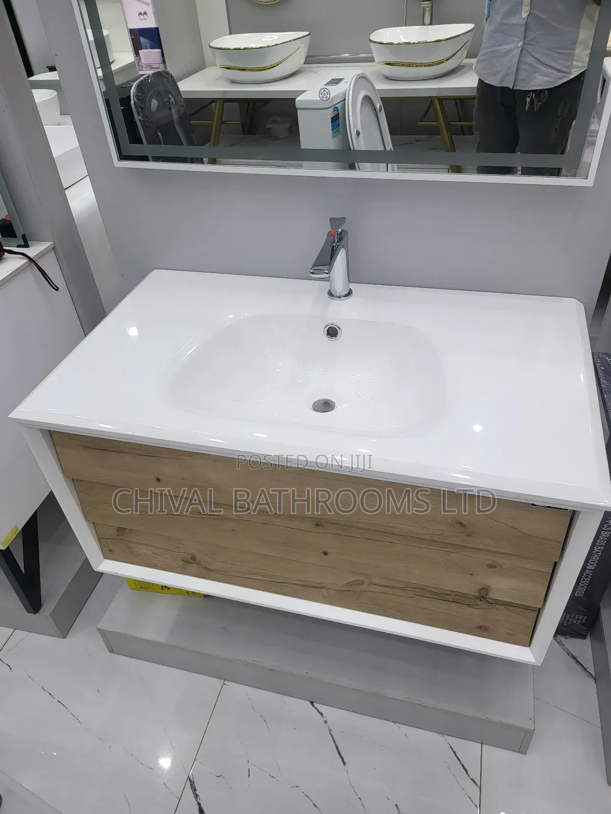Furniture and Basin With LED Mirrors