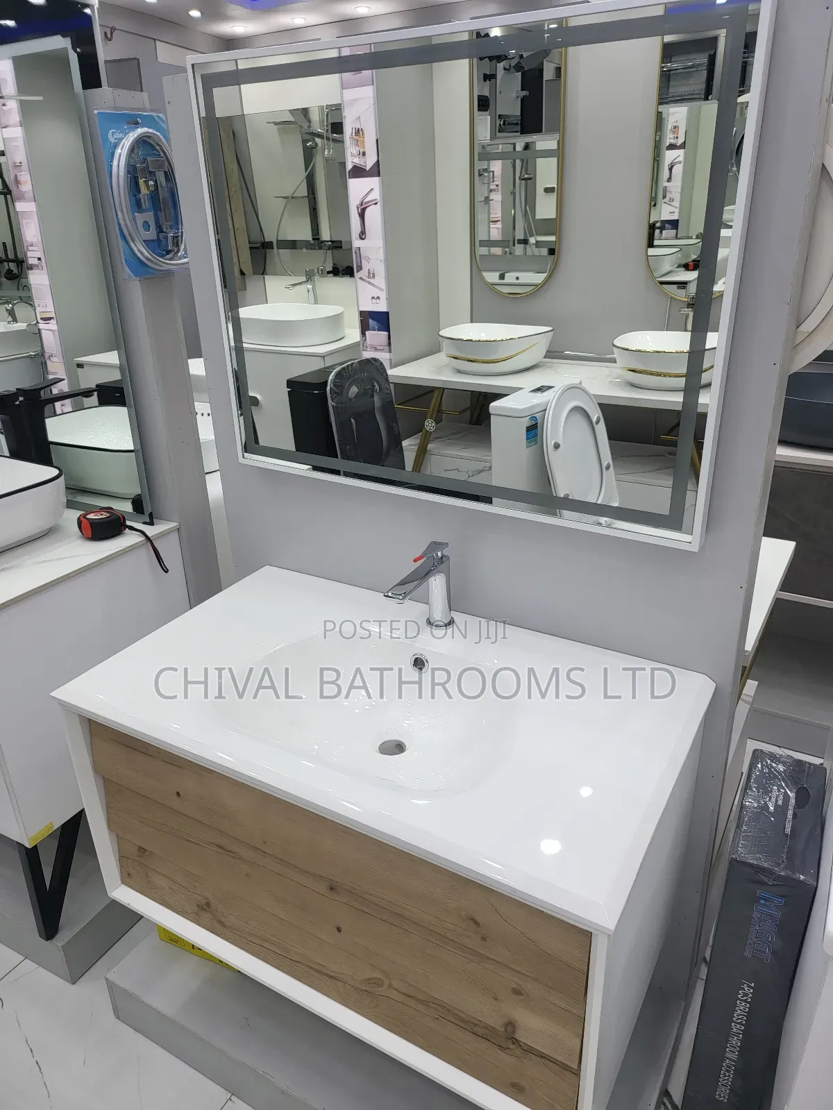 Furniture and Basin With LED Mirrors