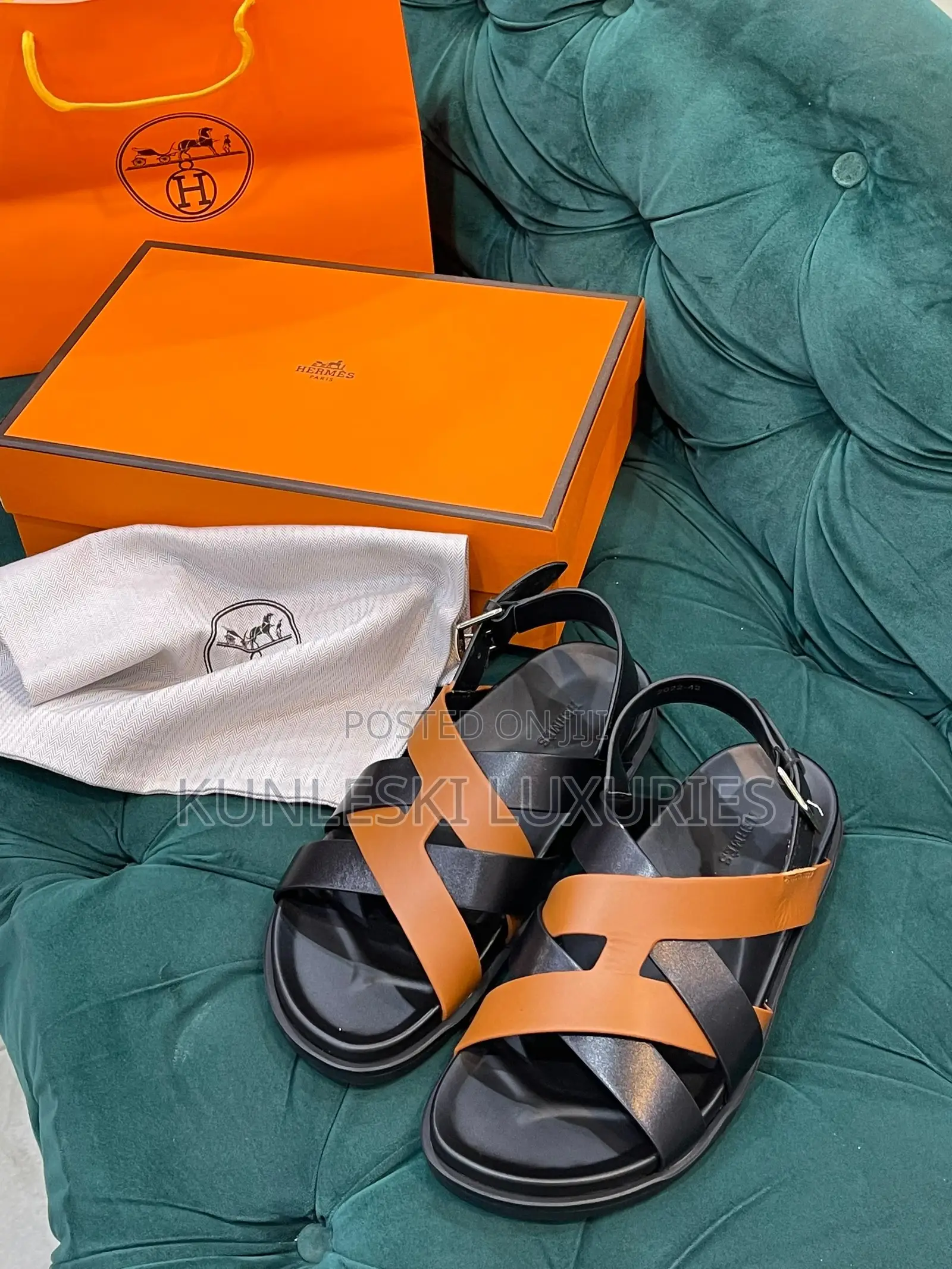 Original Izmir Hermes Leather Men Sandals Collection