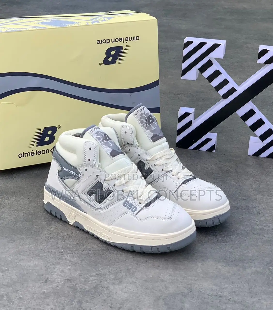 Aime Leon Dore X New Balance 650R Silver Grey Sneakers
