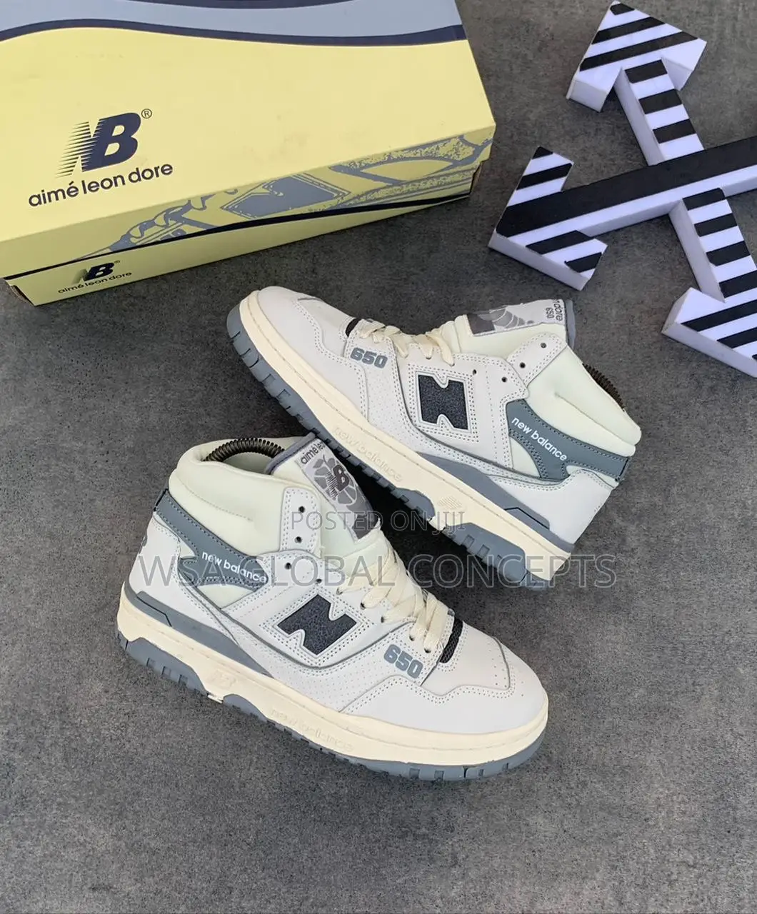Aime Leon Dore X New Balance 650R Silver Grey Sneakers