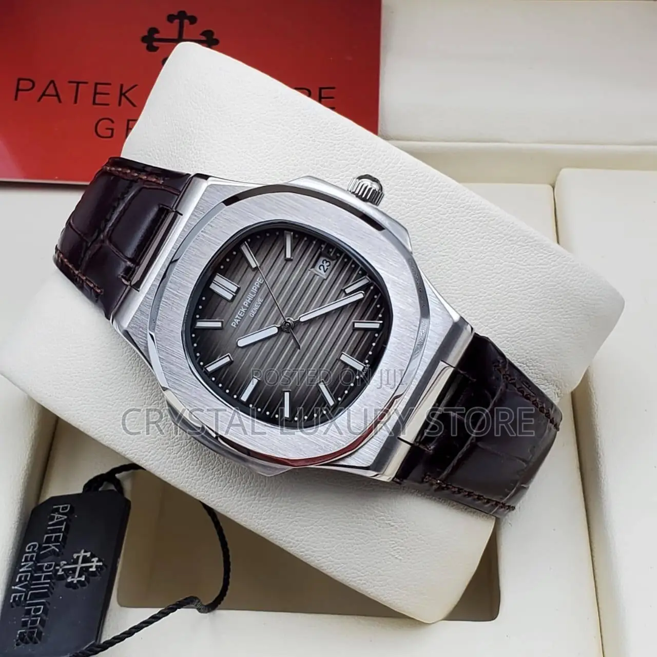 Patek Philippe Quality Luxury Men Genuine Leather Wristwatch