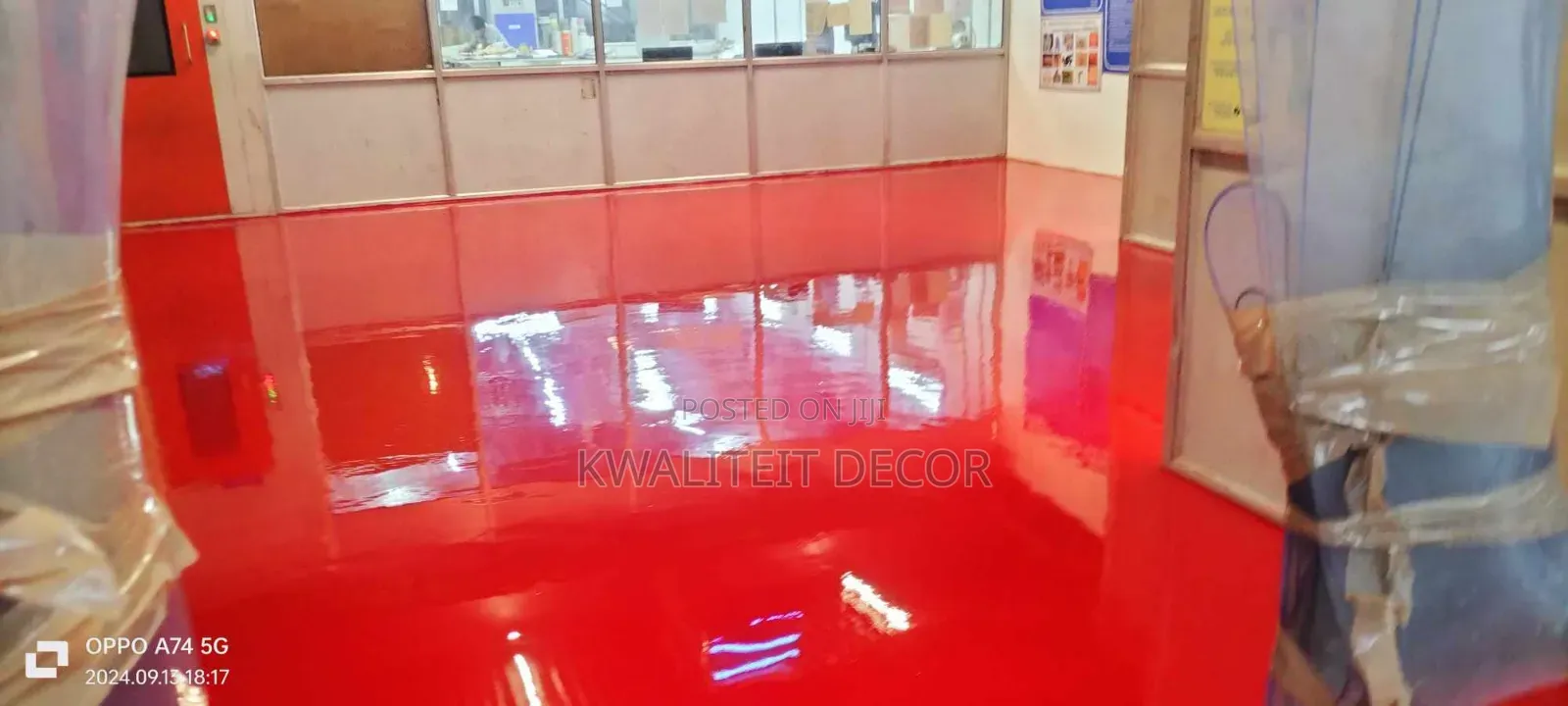 Industrial Epoxy Flooring Floor Red