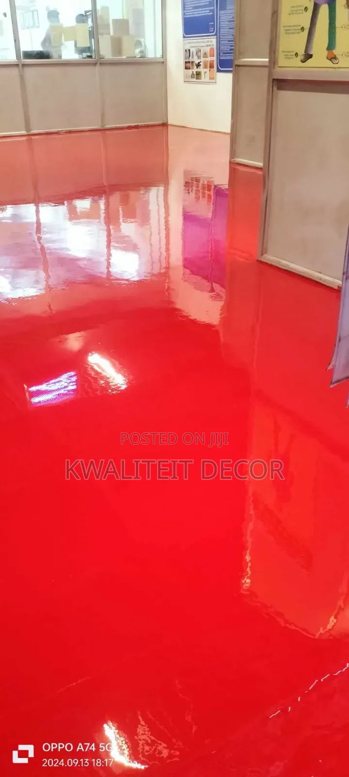 Red Epoxy Flooring Floor