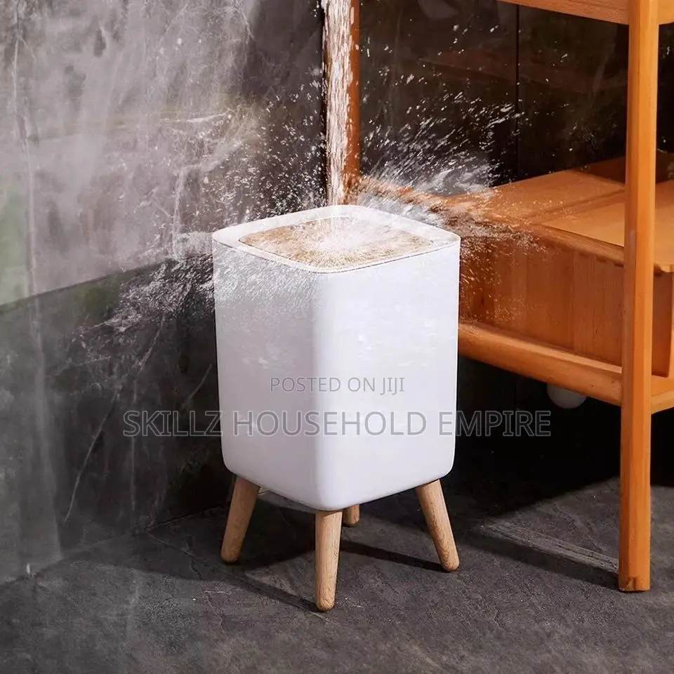 White Pedal Bin With Lid
