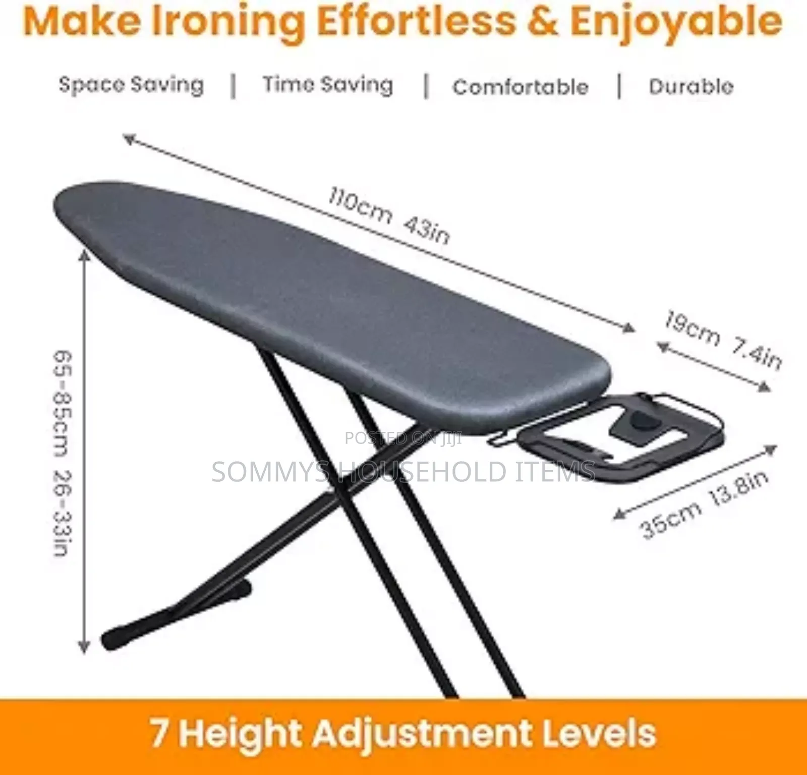 Standard High Quality Foldable Ironing Board With Iron Rest