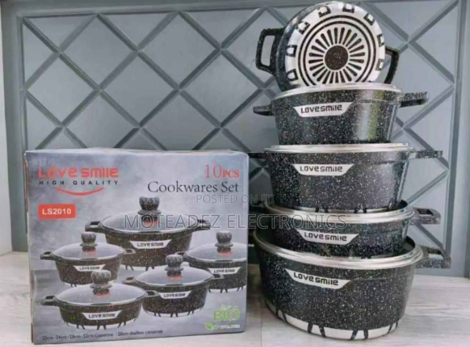 Love Smile 10pcs Granite Non Stick Cookware Set