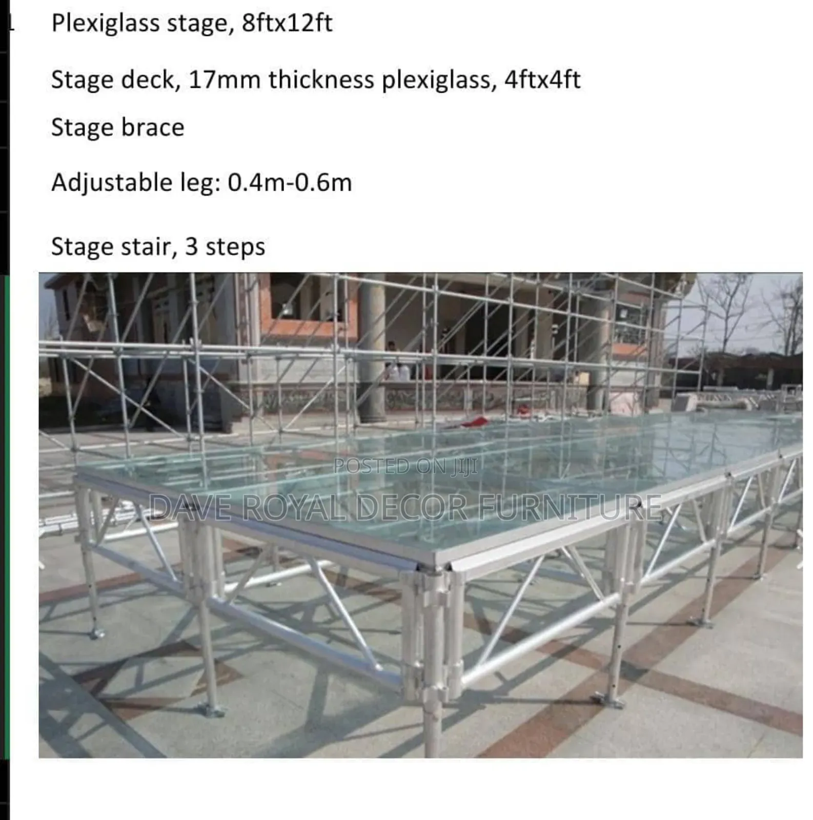 Classic Plexiglass Indoor and Outdoor Stage .