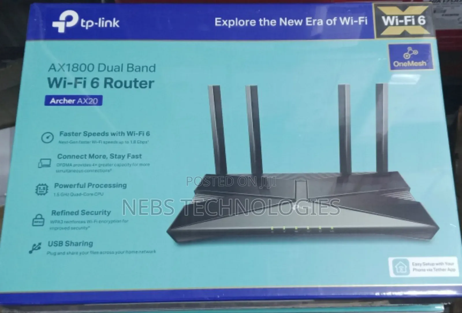 Tp-link AX1800 Dual Band Wifi 6 Archer AX20 Router