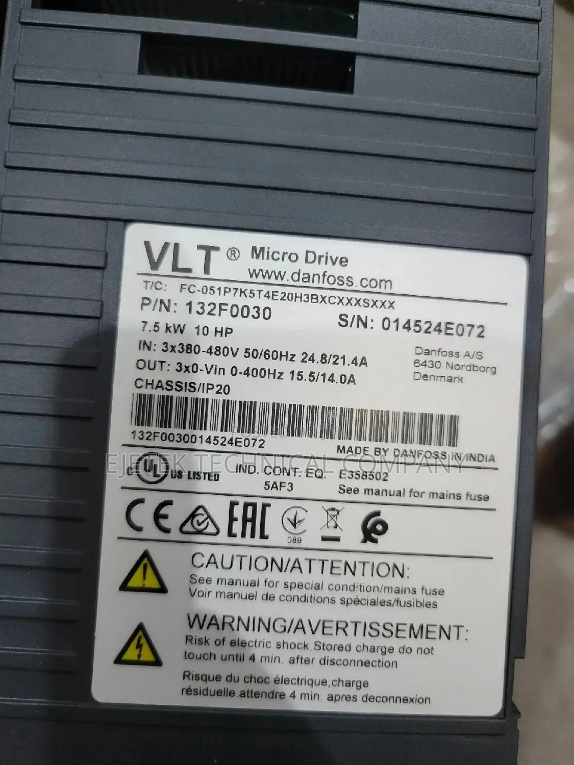 Danfoss Inverter Drive 7.5kw/10hp
