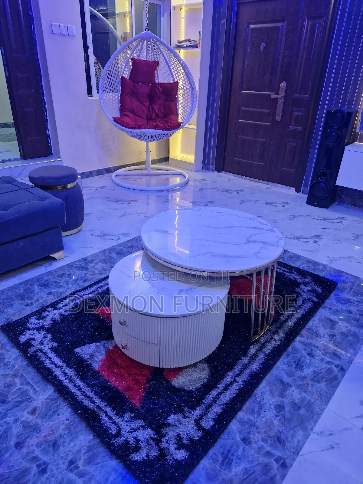 2_in_1 Centre Table With Two Drawer(White)