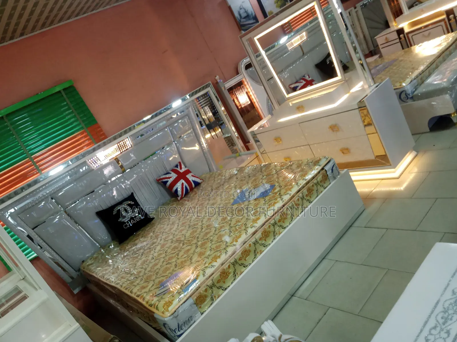 High Quality Bed With Foam and Dresser.