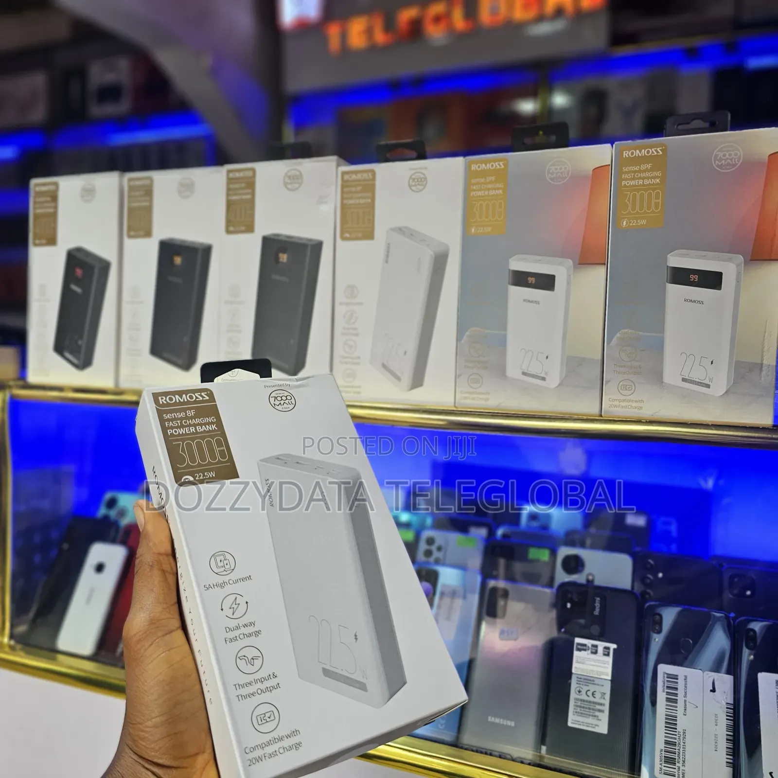 ROMOSS Sense 8f 30000mah 22.5W USB C Portable Power Bank