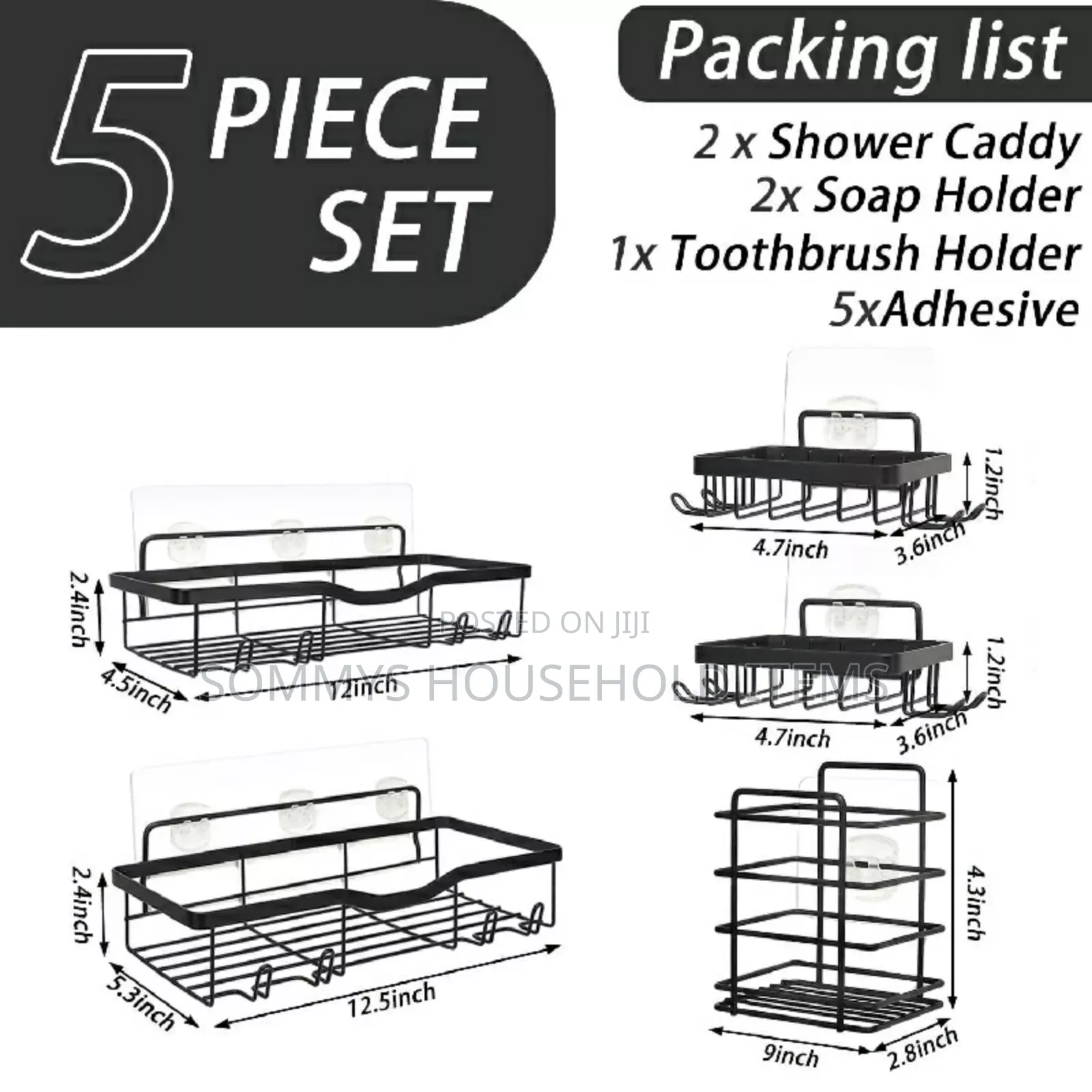 5pcs Shower Caddy or Bathroom Organiser