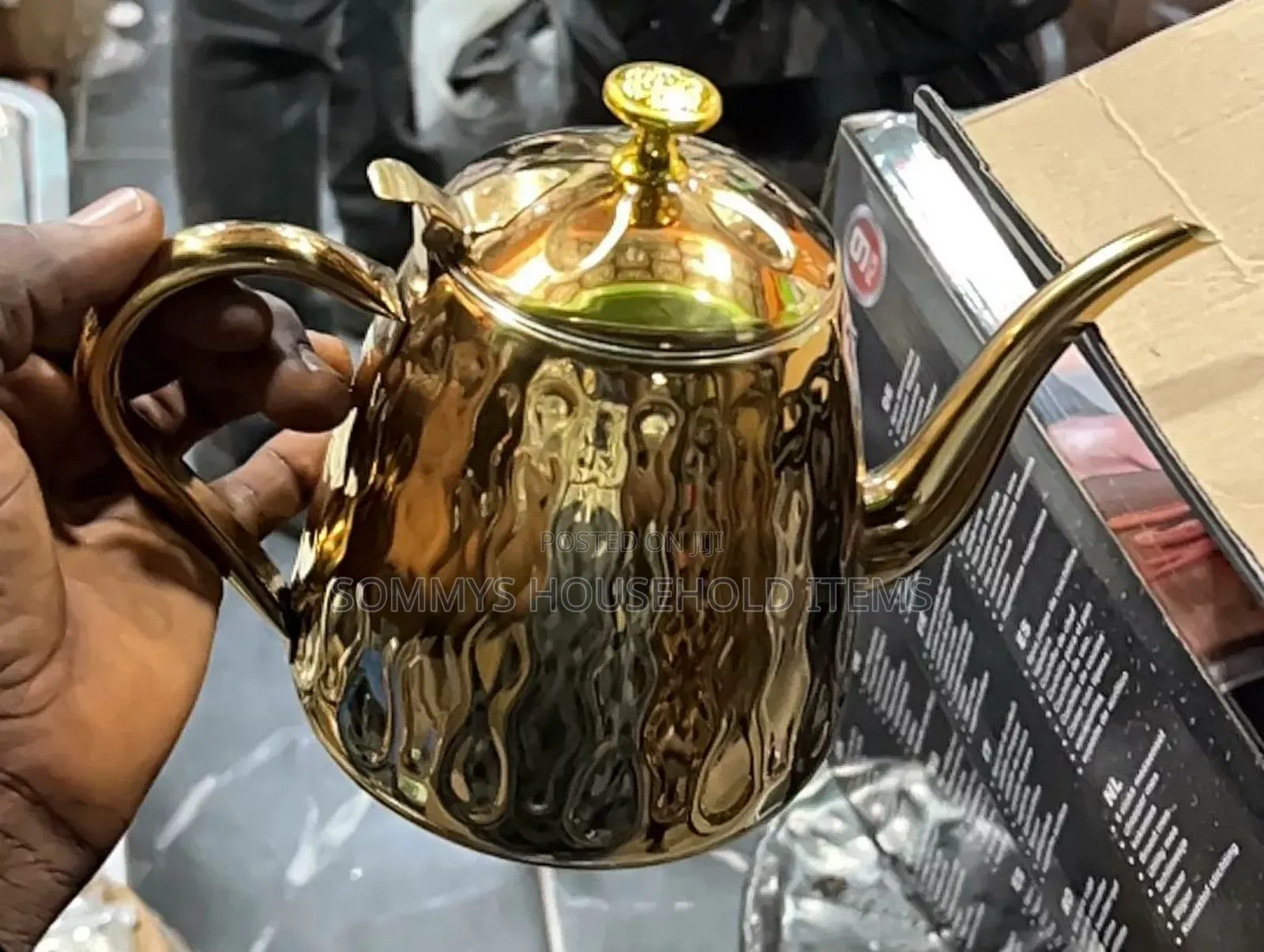 1.8L Gold Teapot Kettle With Filter