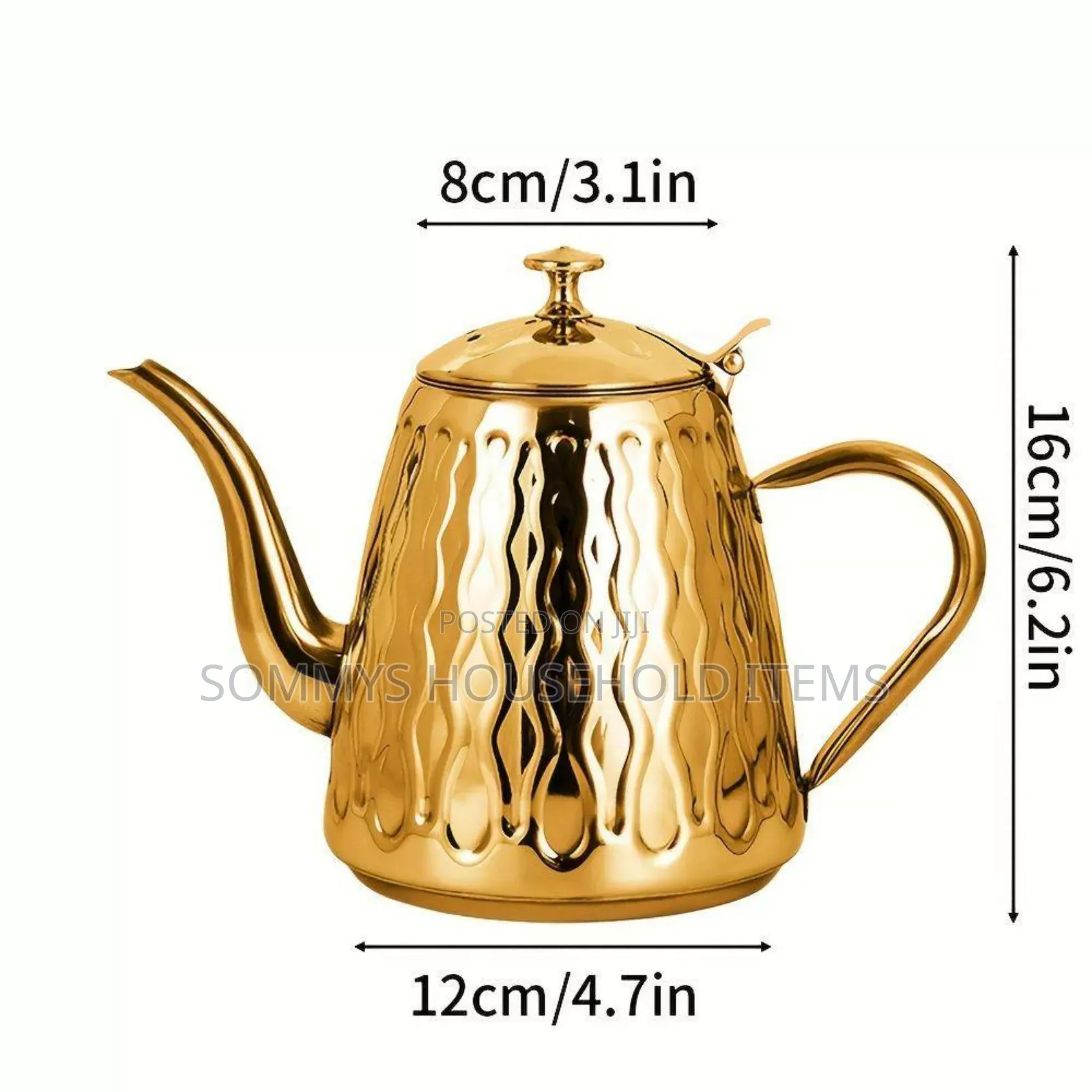 1.8L Gold Teapot Kettle With Filter
