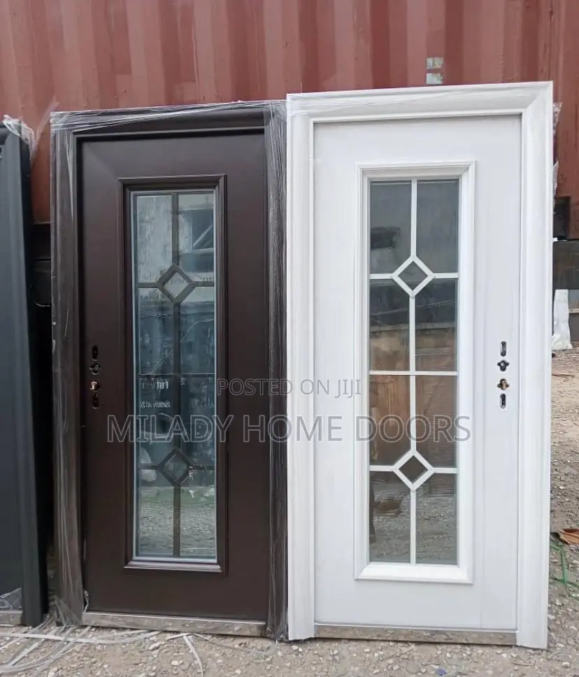 3ft French Luxury Glass Door ( White And Brown)