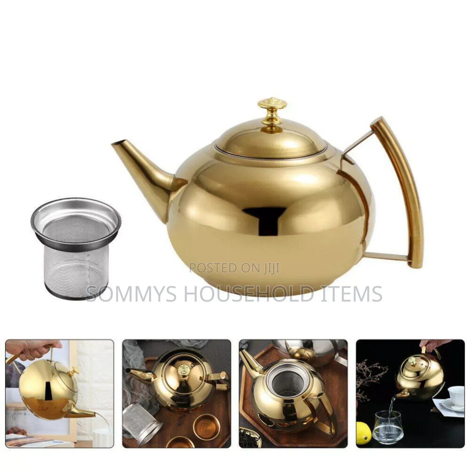 2L Gold Silver Coffee Pot or Kettle
