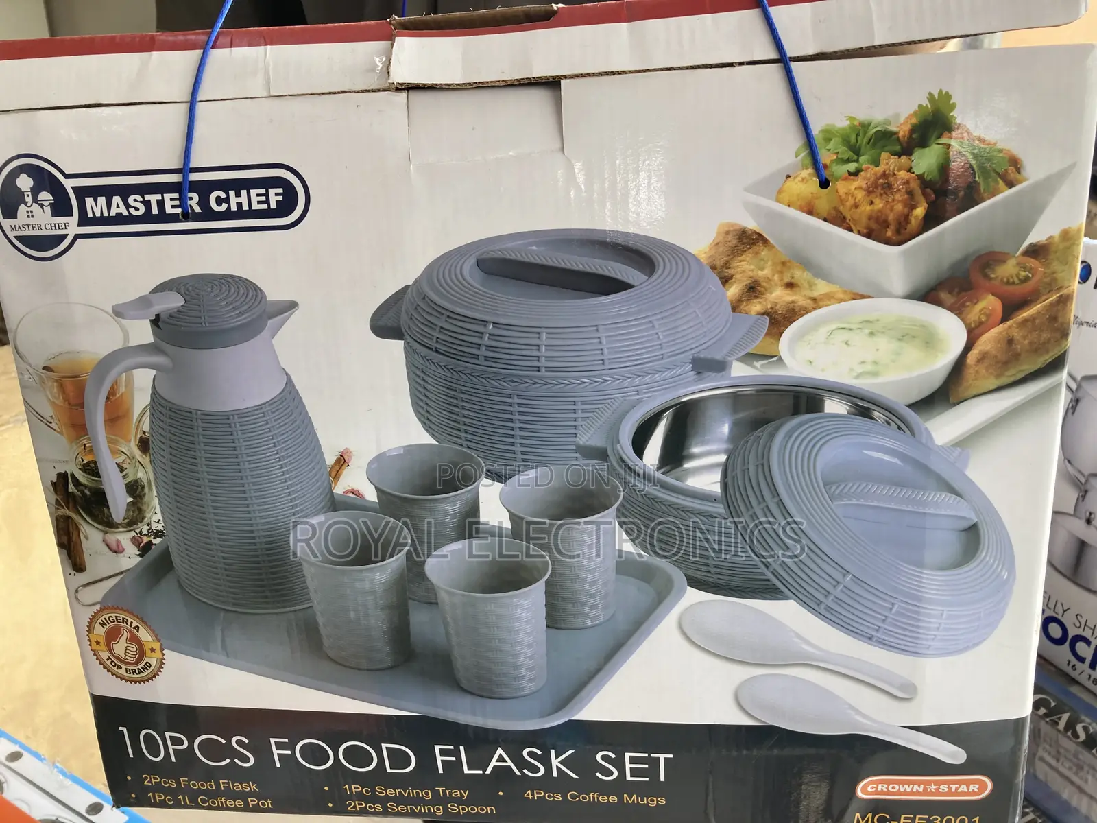 10pcs Food Flask Set With Stainless Steel Linear