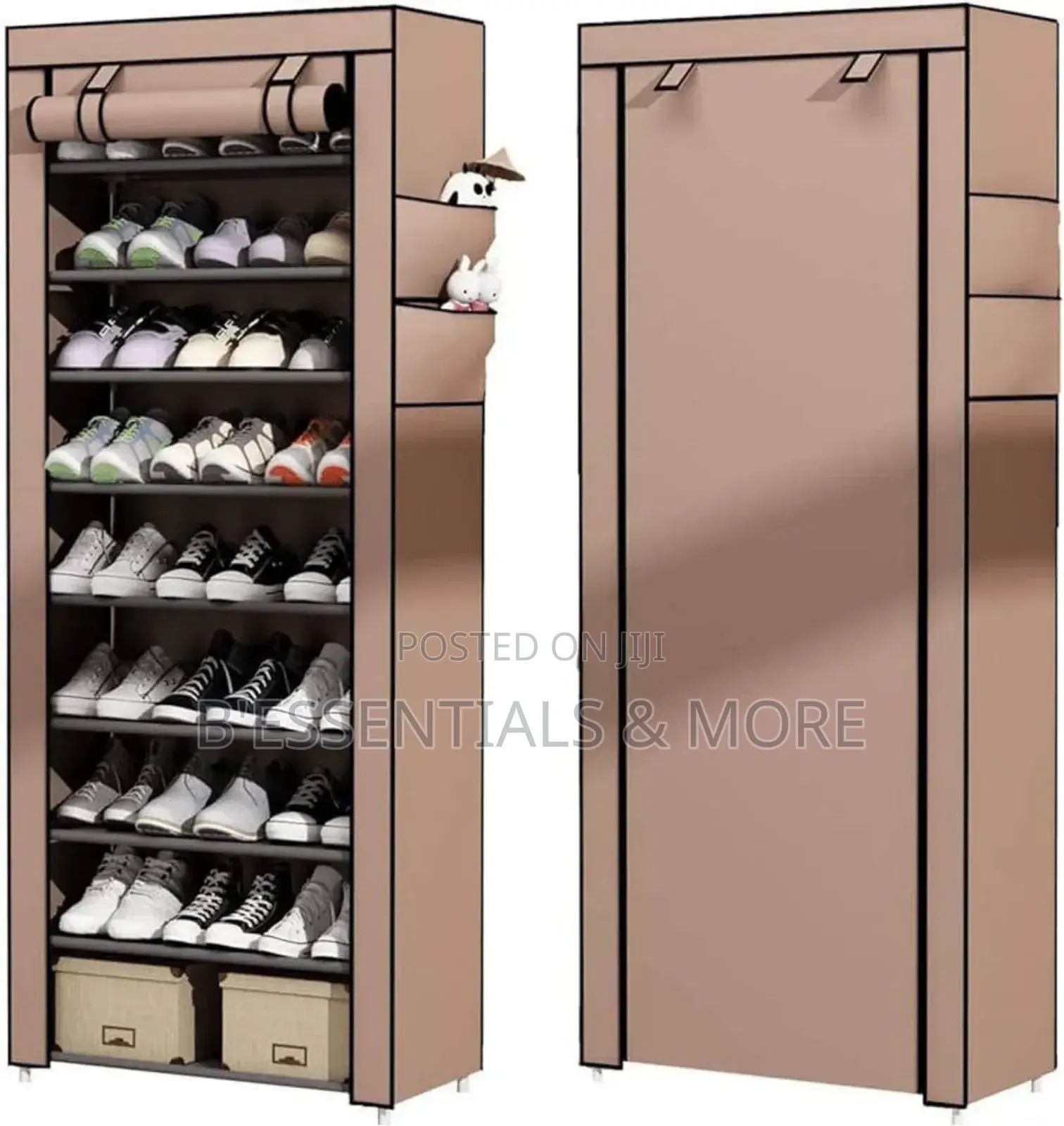 Stainless Shoe Rack With Fabric Cover:9layers
