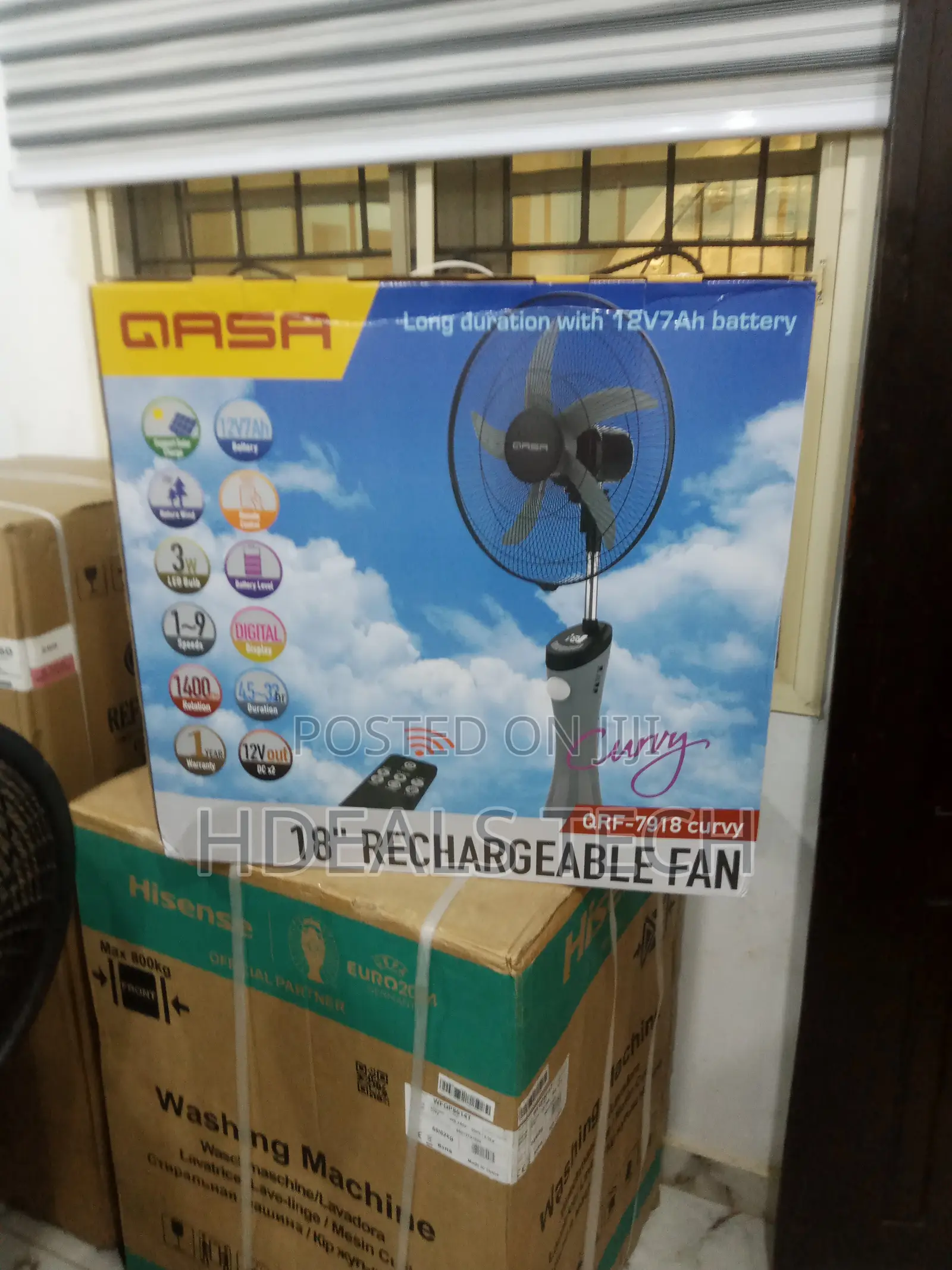 Qasa 18-Inch Rechargeable Standing Fan