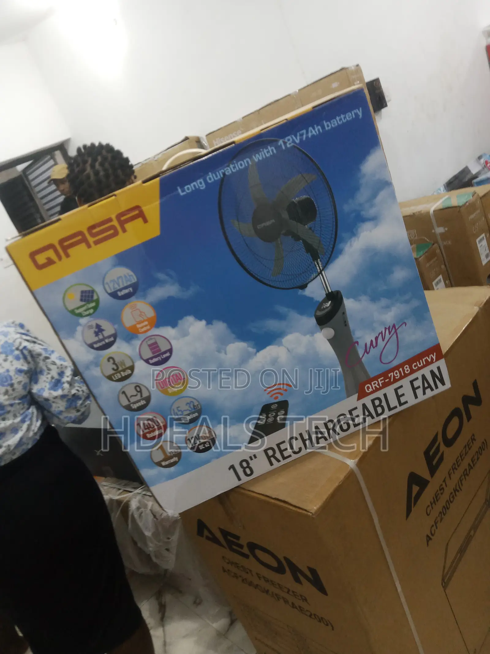 QASA 18′′ Rechargeable Fan – QRF-7918 Curvy