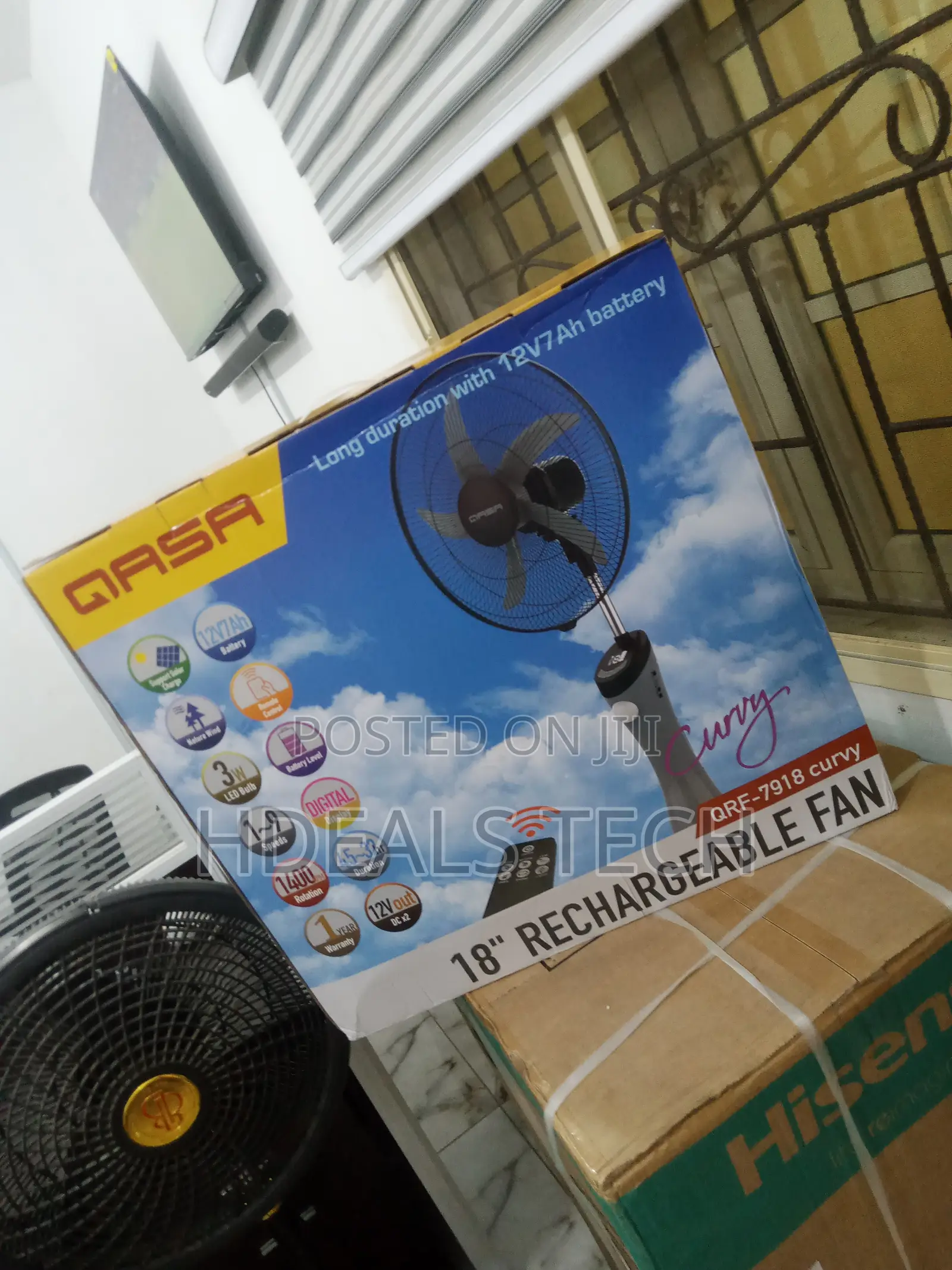 Dependable QASA 18'' Rechargeable Standing Fan