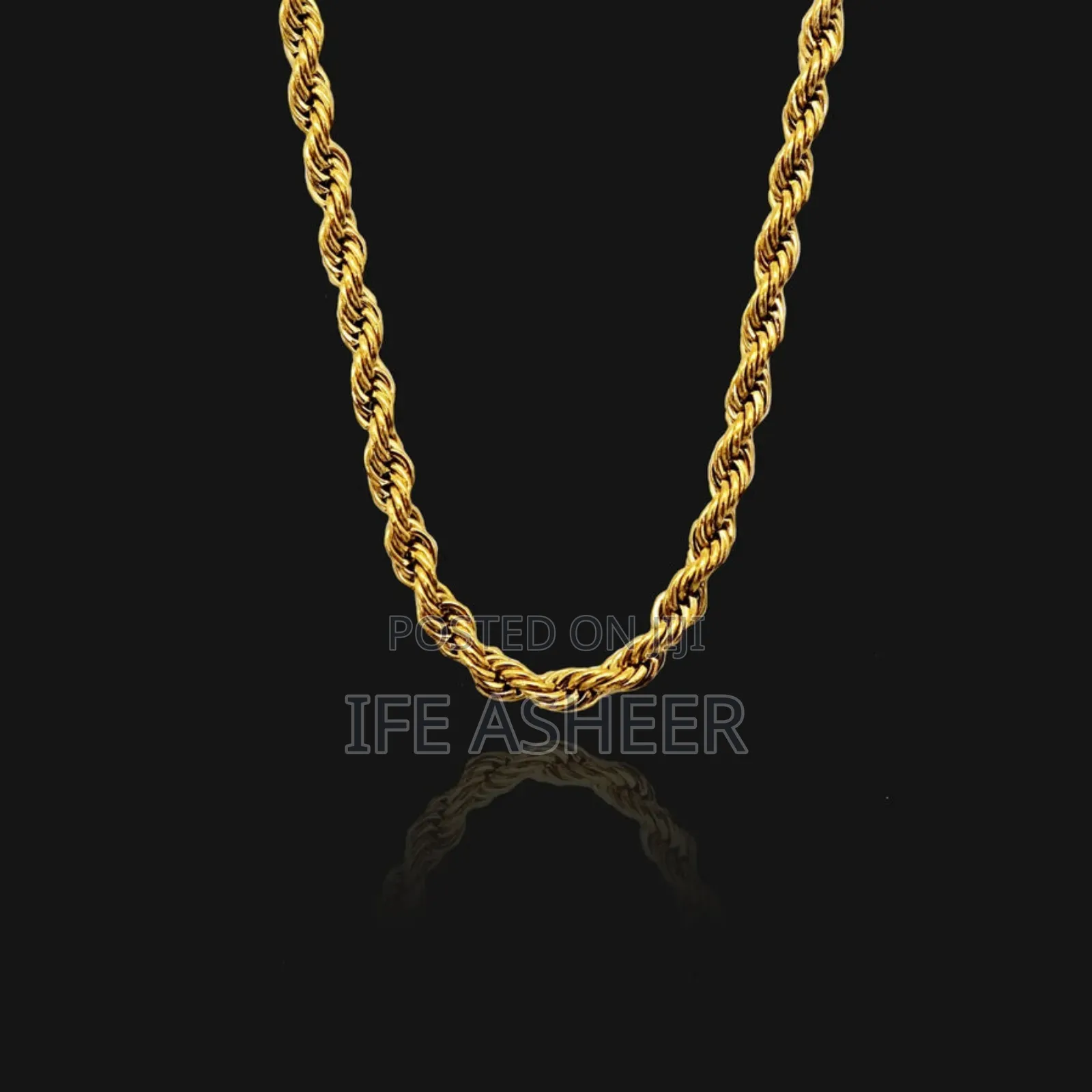 Men's Navel Length Gold Twisted Neck & Hand Chain - Thicker