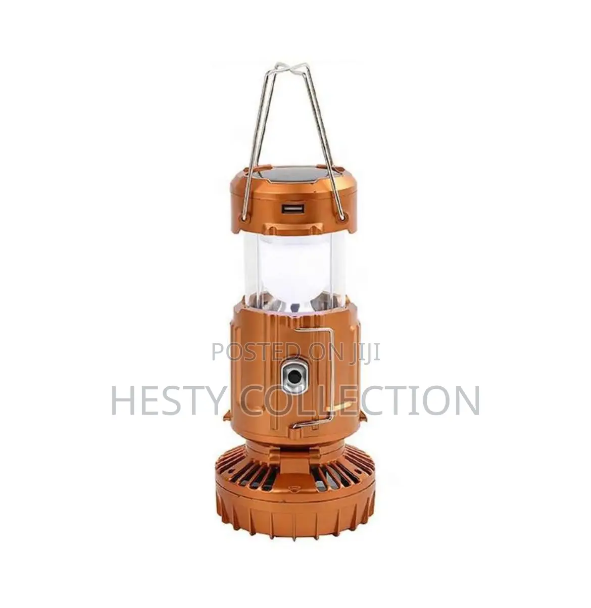 6 In 1 Camping Solar Rechargeable Fan Light Lantern Lamp