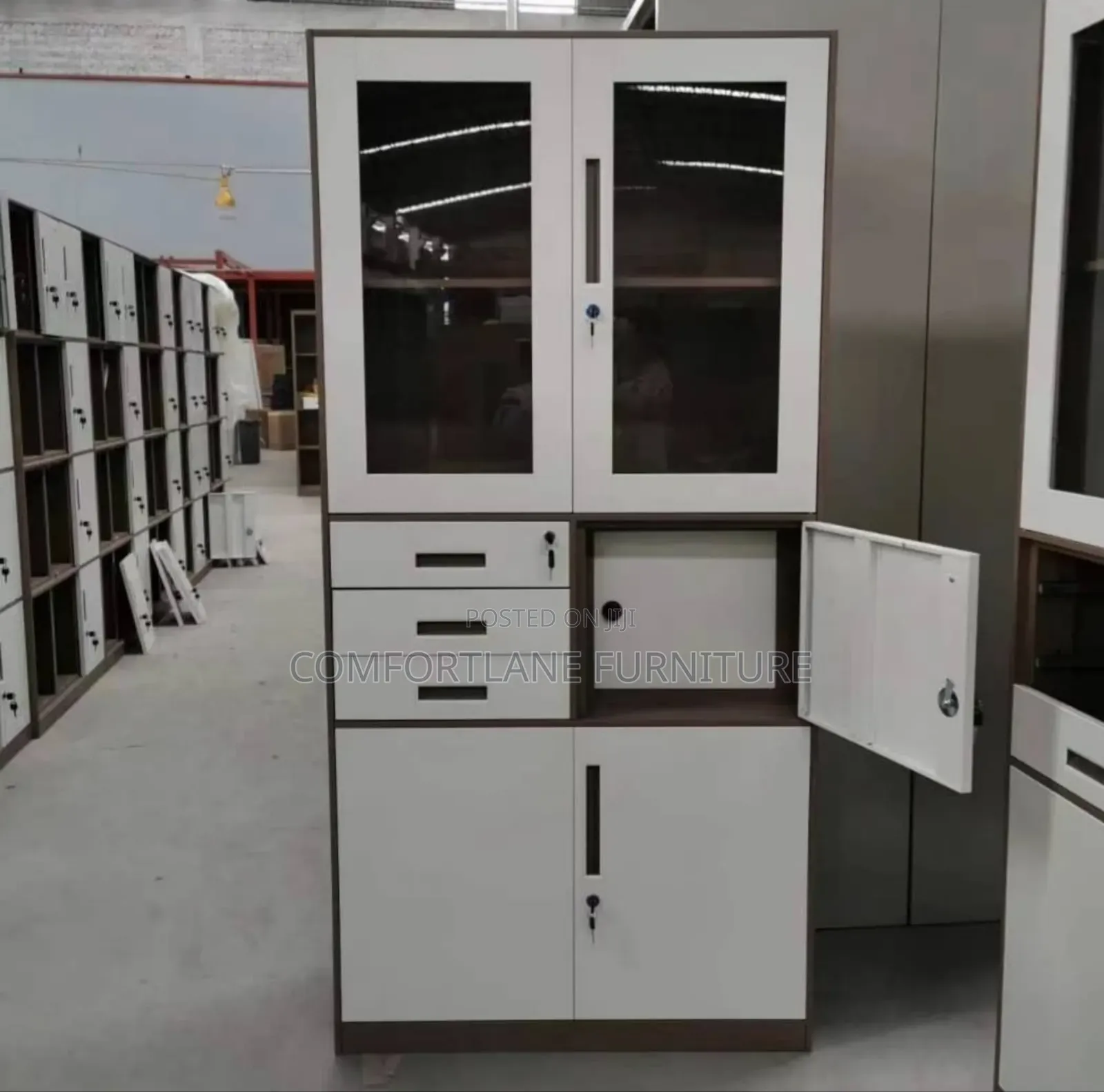 Office File Cabinet/Book Shelf With Drawers and Safe