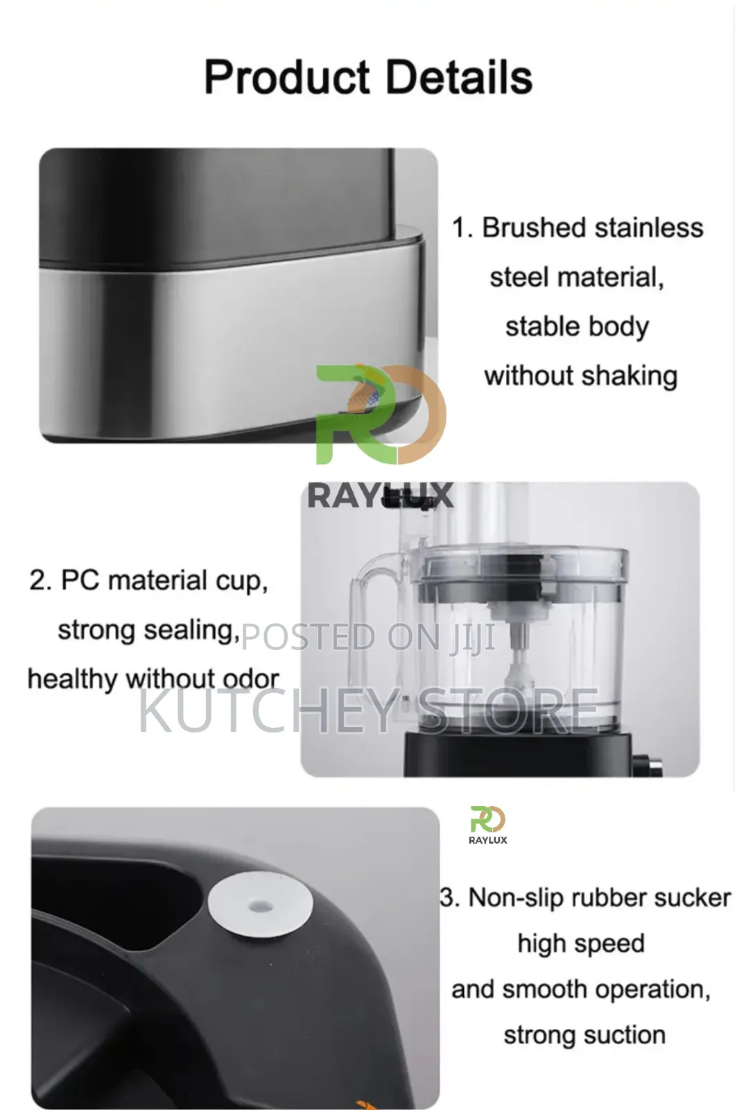 Raylux 5l Commercial Food Processor, Yam-pounder Dough-maker