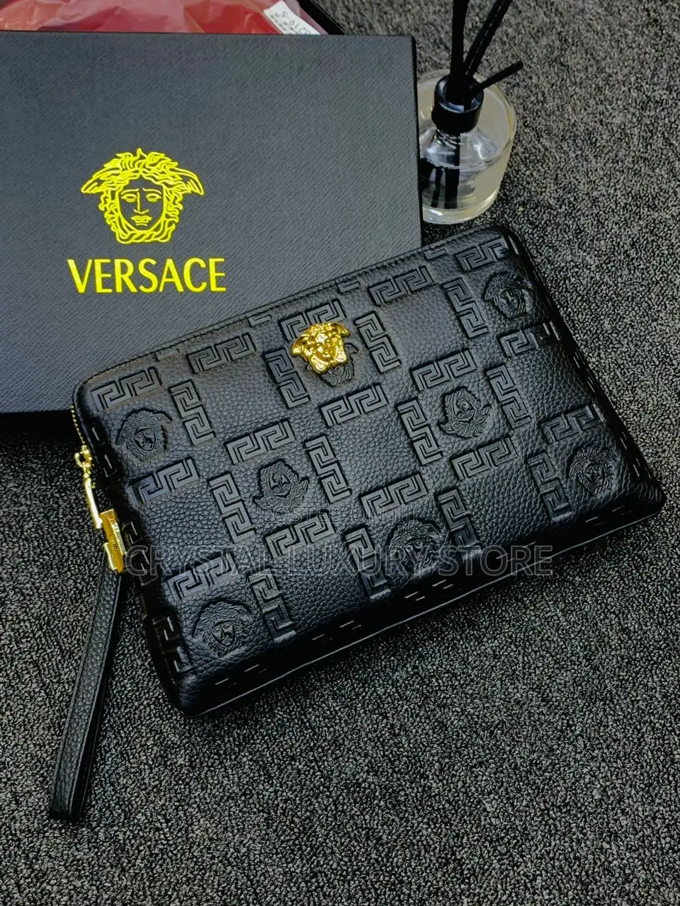 Versace Quality Luxury Men Genuine Leather Purse
