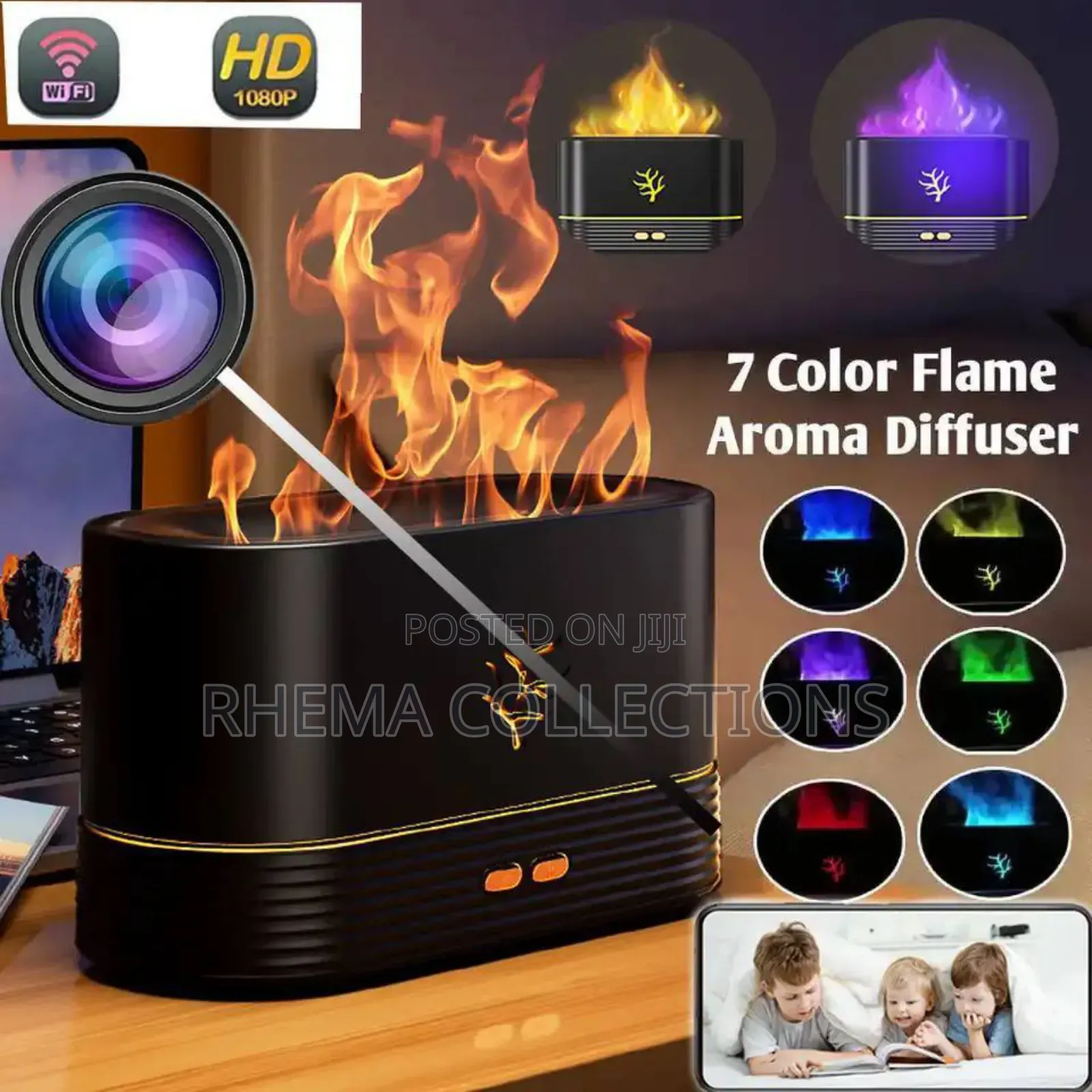 Flame Air Aroma Diffuser/Humidifier for Home, Office, Yoga