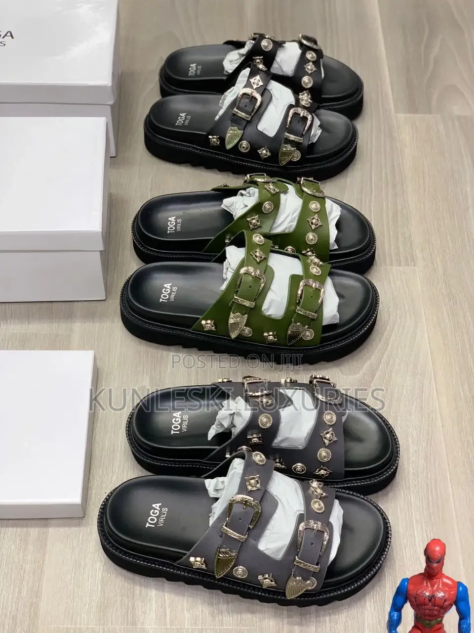 Original Toga Virilis Double Bet Leather Slippers
