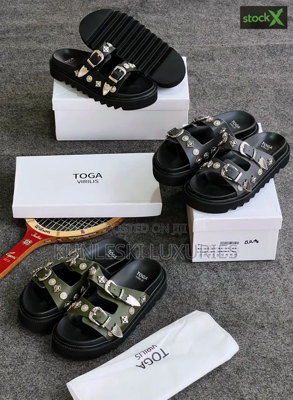 Original Toga Virilis Double Bet Leather Slippers