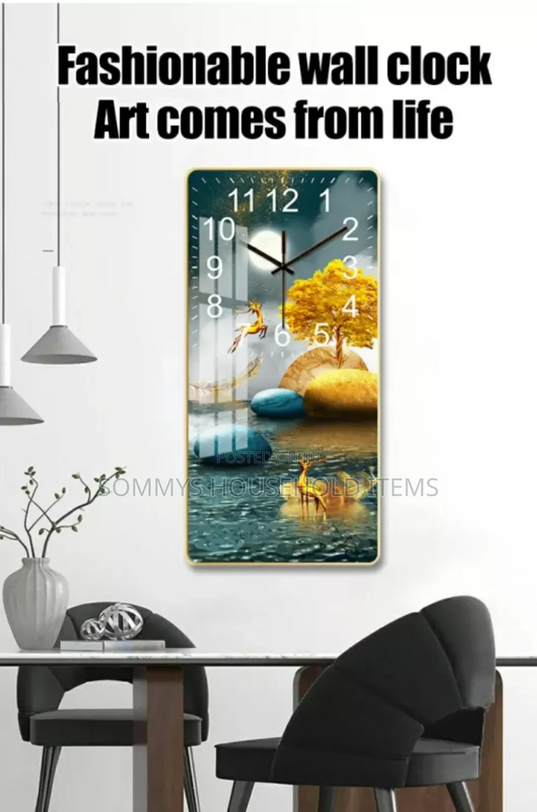 60x30cm Luxury Framed Wall Clock