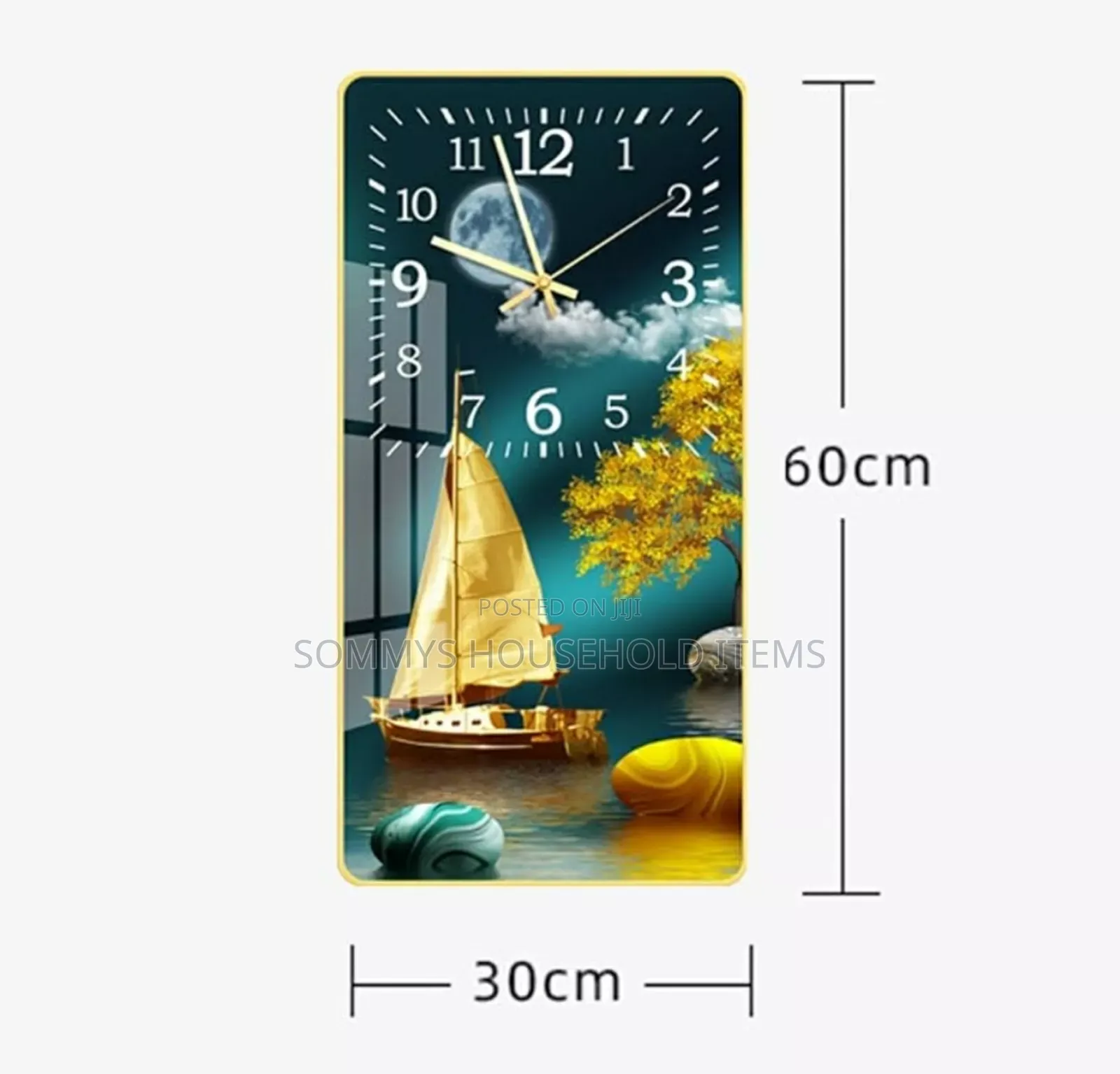 60x30cm Luxury Framed Wall Clock