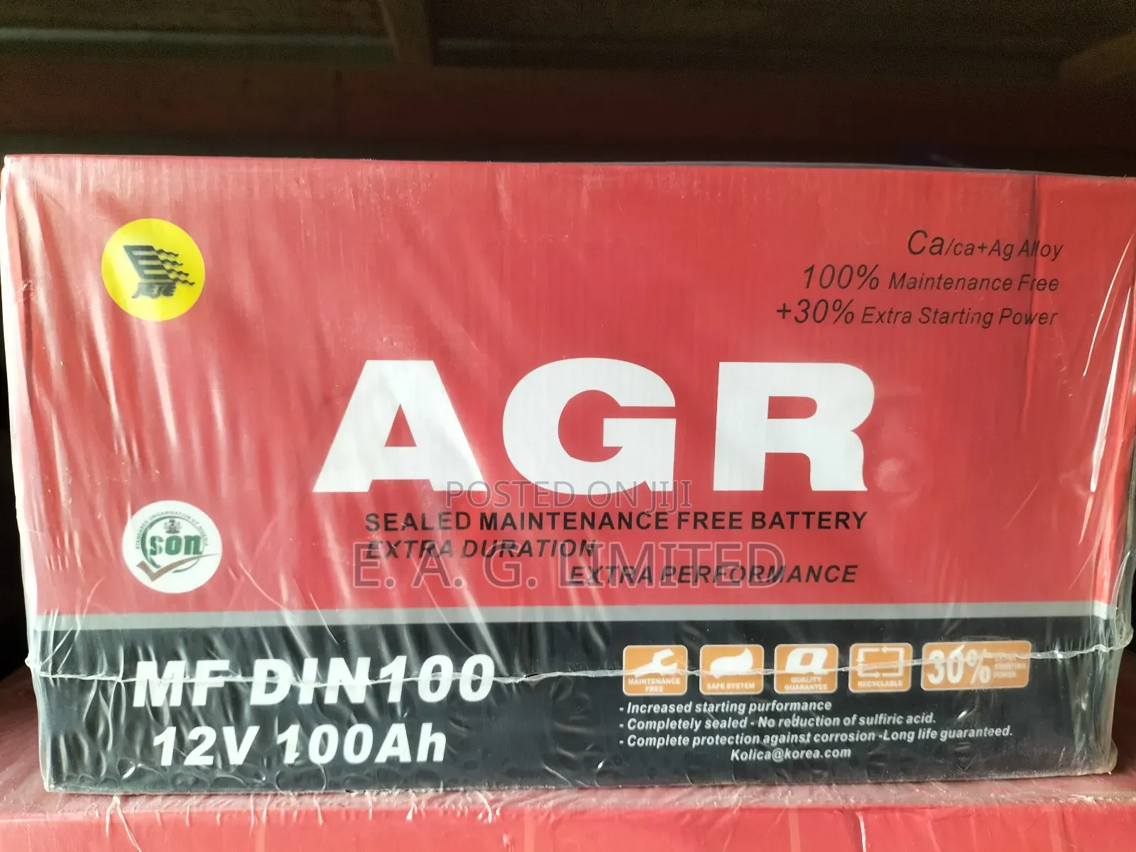 Agr Battery Mf Din 100 12v 100ah