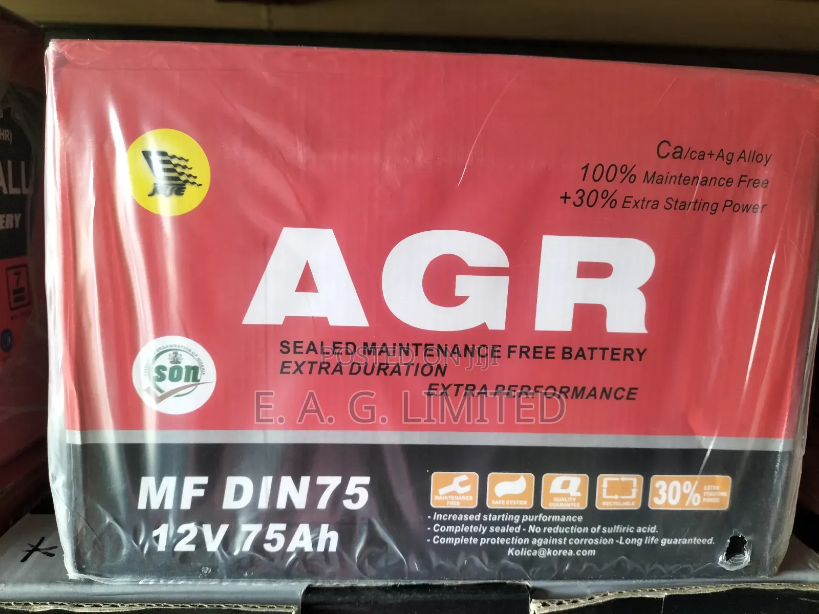 Agr Battery Din75 12V 75ah