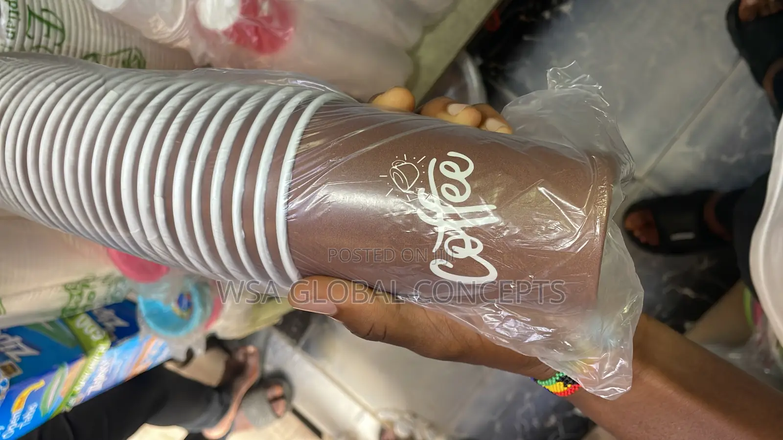 50pcs Big Coffee Paper Disposable Cups