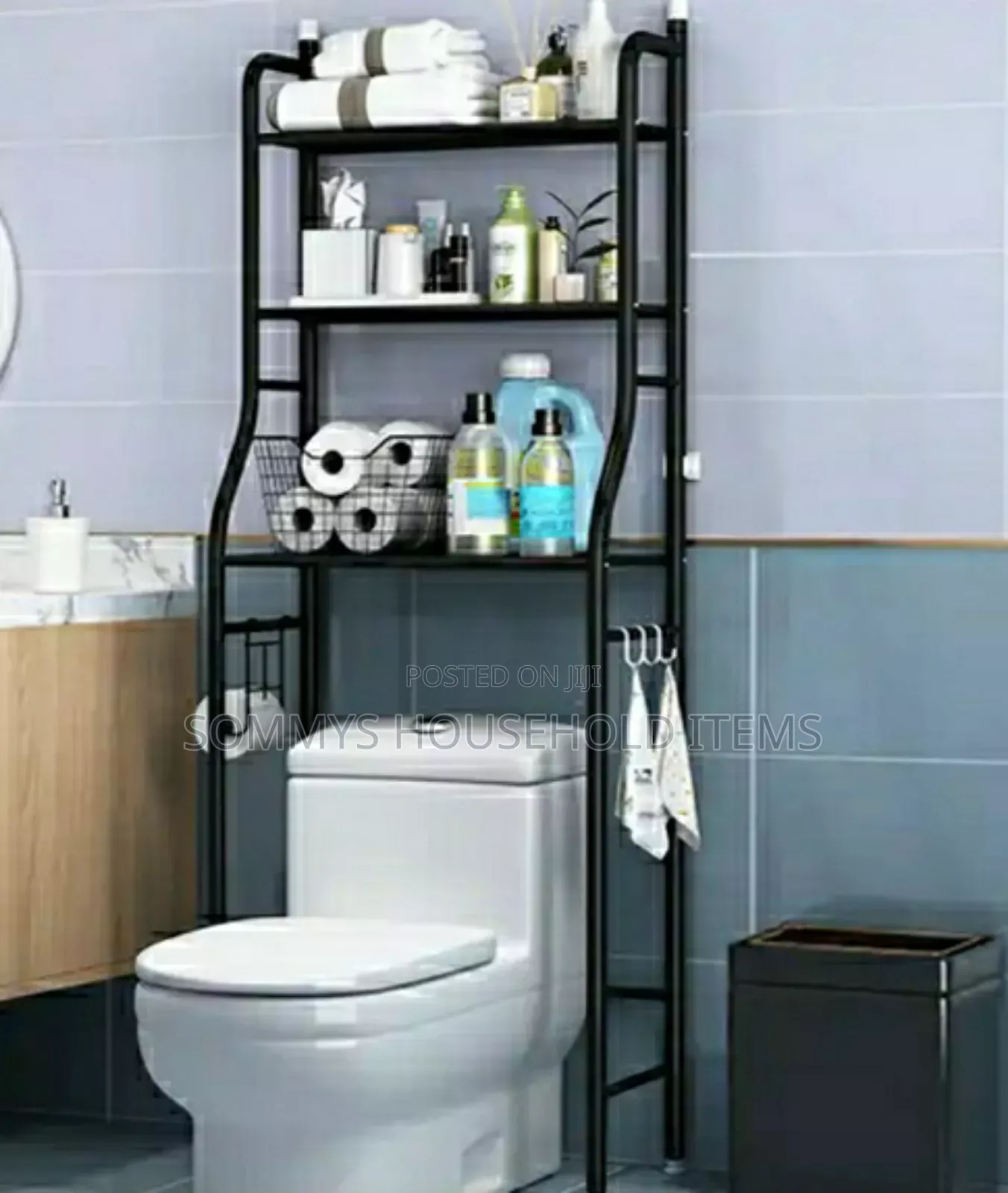 Black Bathroom Toilet Rack