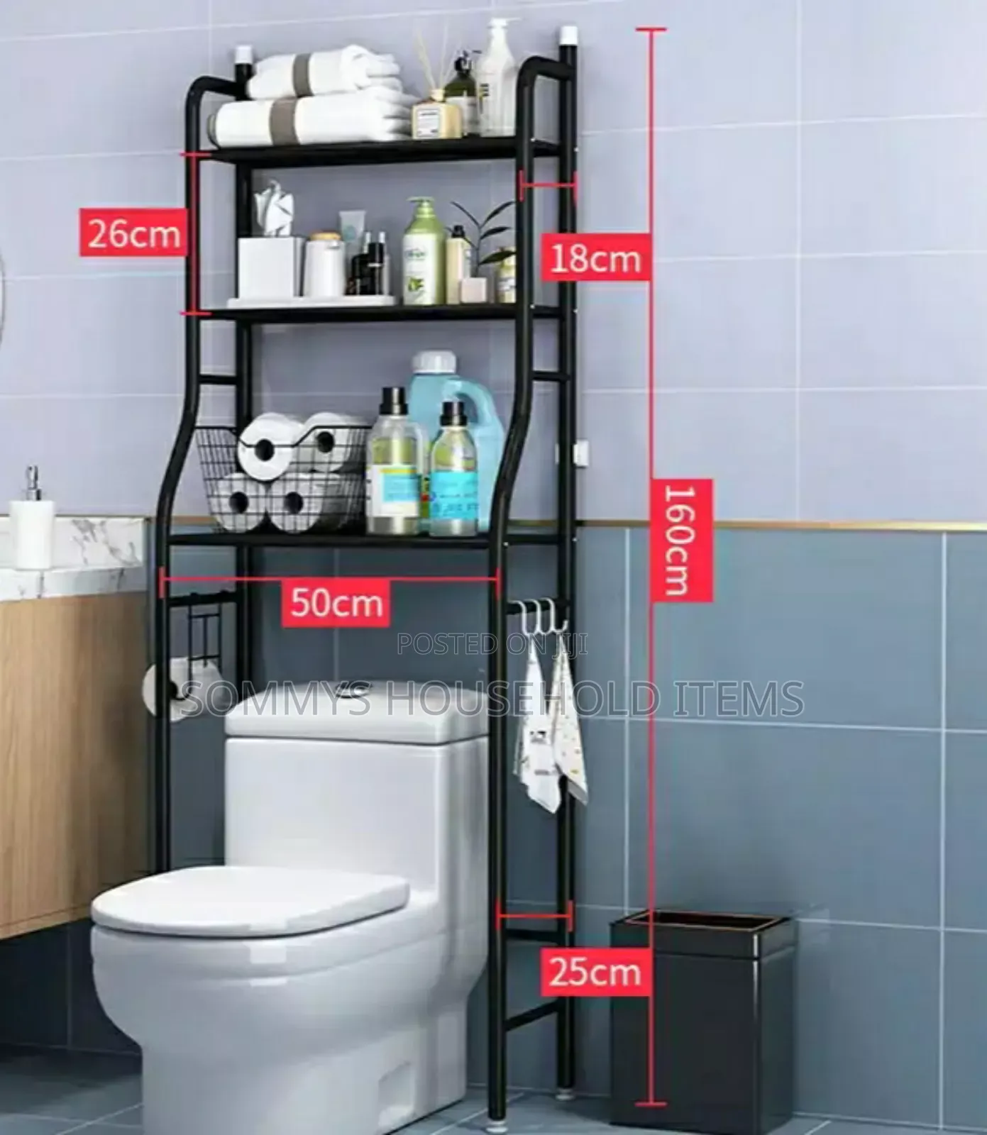 Black Bathroom Toilet Rack