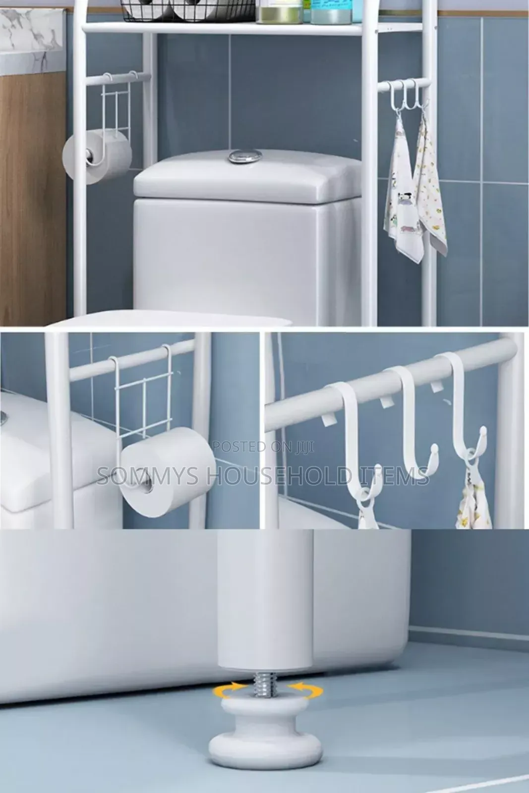 White Bathroom Toilet Rack