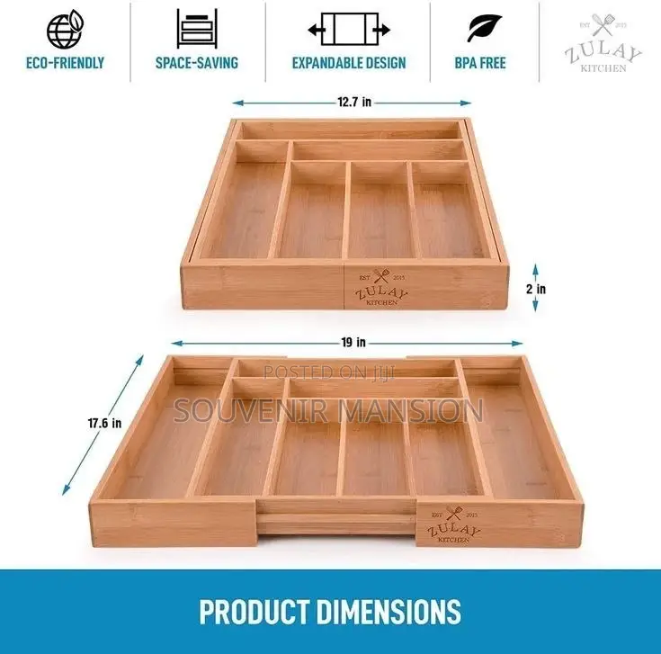 Expandable Wooden Cutlery Tray