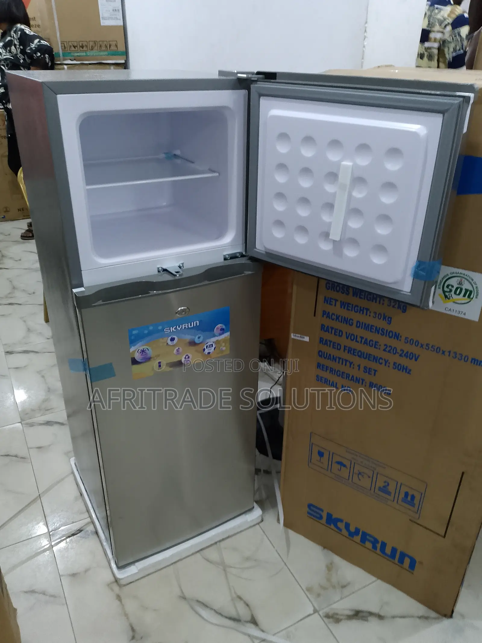 Skyrun 138 Liters Double Door Fridge- Environment-Friendly